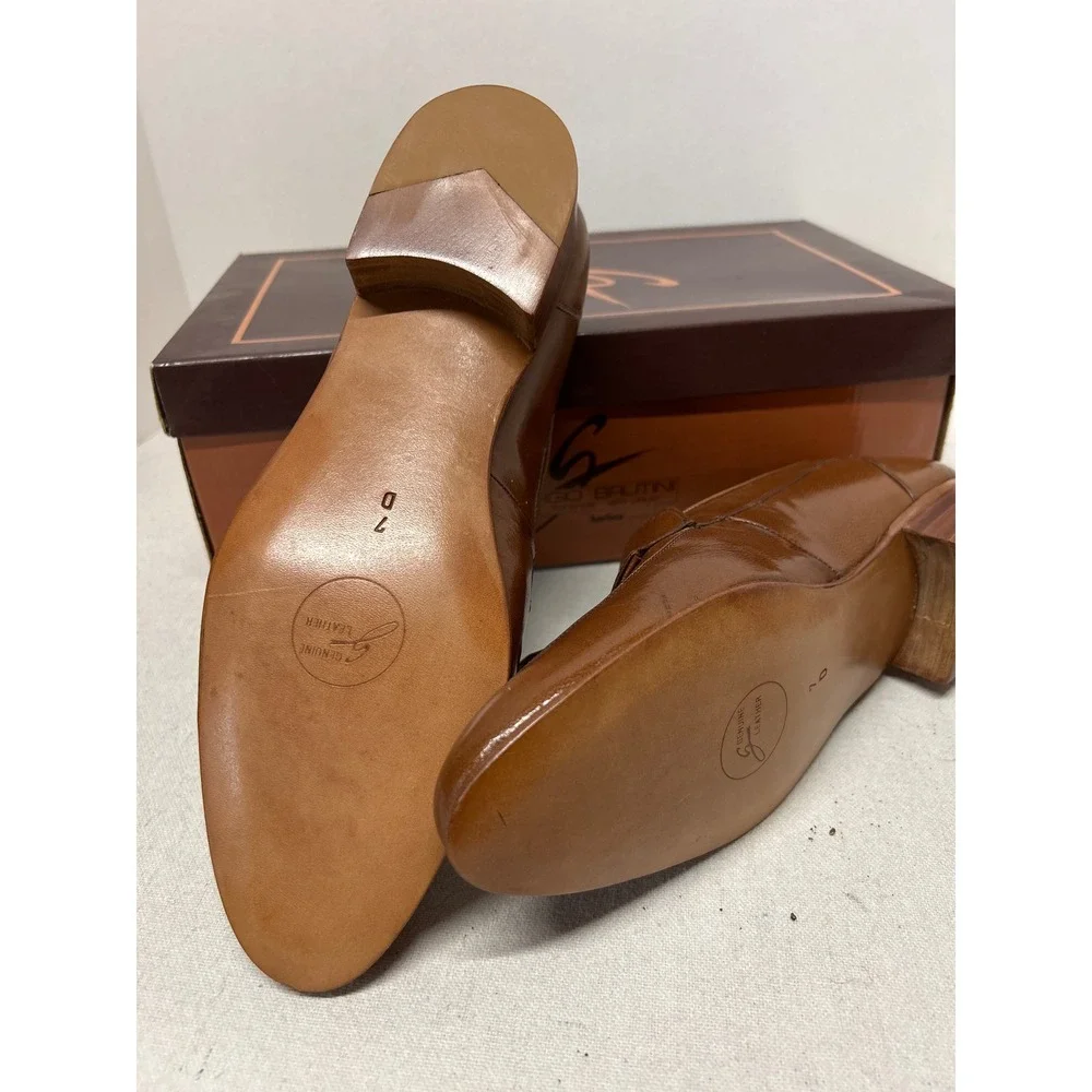 Giorgio Brutini Men's Brown Leather Tassel Loafer Dress Shoes 7D Box Pr‎ e-owned